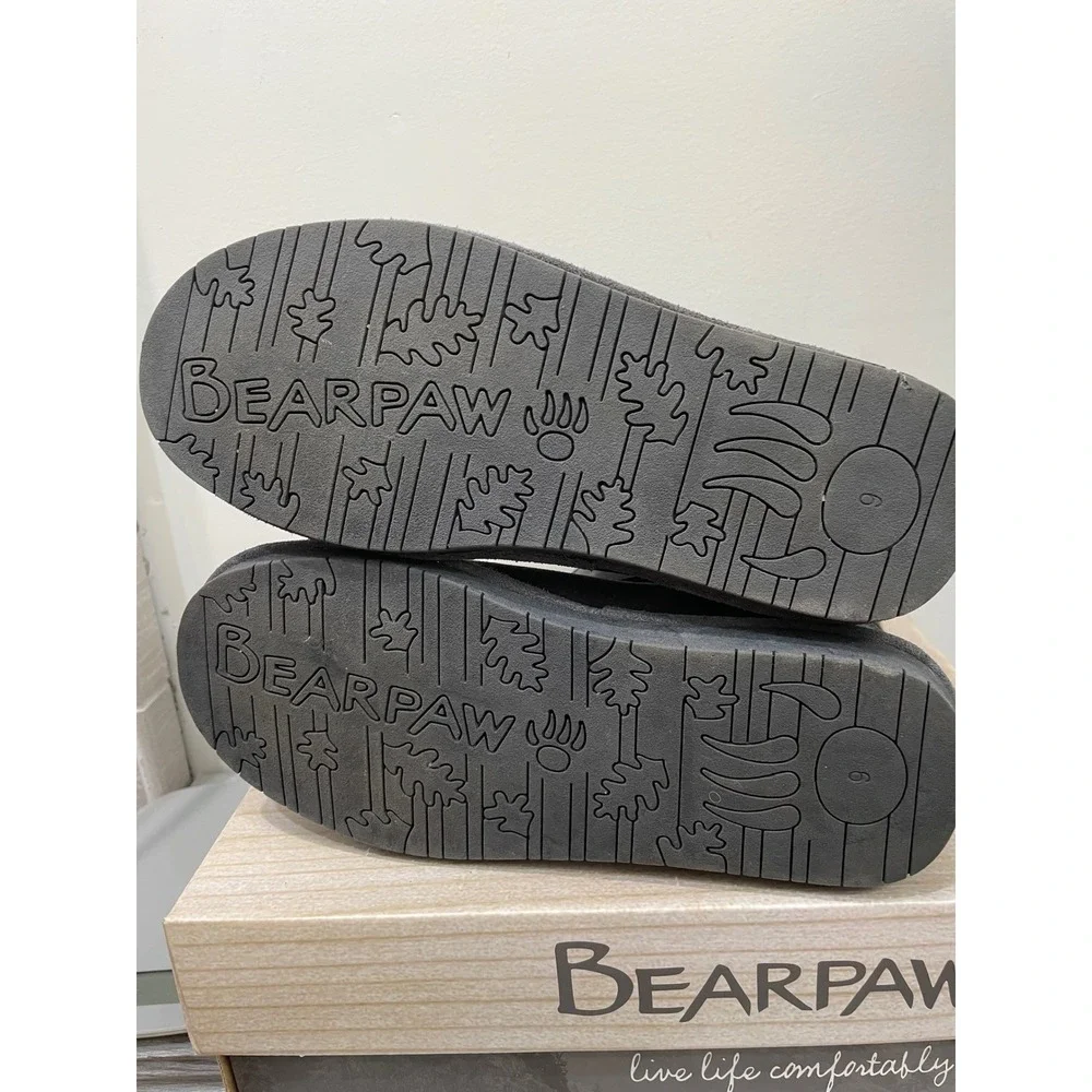 Bearpaw Maggie Charcoal Grey Suede Knit Back Winter Boots 2116W Womens 9